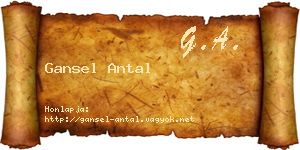 Gansel Antal névjegykártya